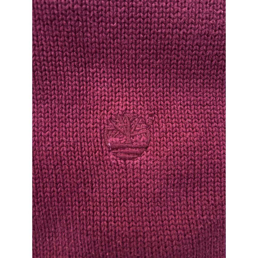 Timberland Burgundy Ribbed Knit Crewneck Sweater Men’s Large - Picture 2 of 3